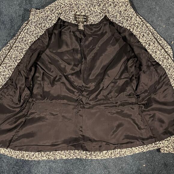 Spenser Jeremy Tweed Zip Front Blazer Jacket Leather Old Money professional work - Picture 11 of 12